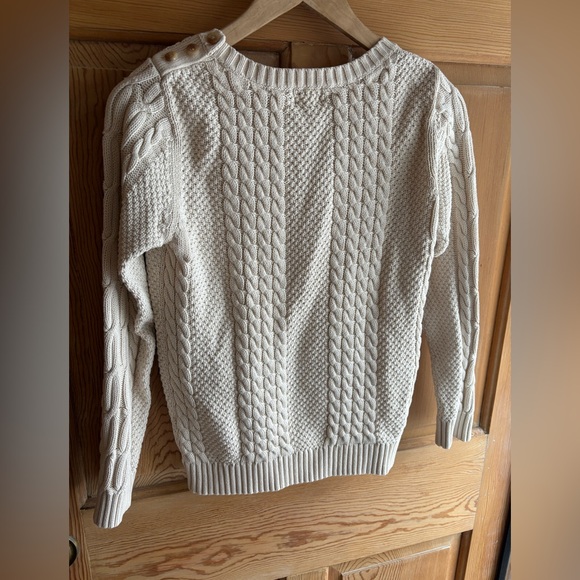 L.L. Bean Cotton Cable Knit Sweater | Coastal Spring Layer | Size Small - Picture 7 of 7